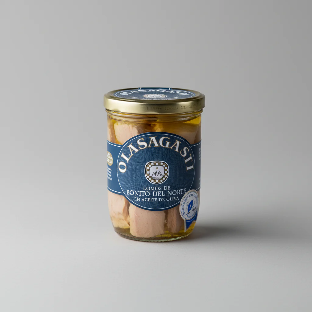 Lomos de Bonito del Norte en Aceite de Oliva Frasco de Cristal - 315g | Olasagasti